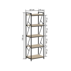 R2-FX Shelf (5P) (Sonoma Oak/Black Frame) R2-FX Shelf (5P) (Sonoma Oak/Black Frame)