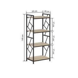 R2-FX Shelf (4P) (Sonoma Oak/Black Frame) R2-FX Shelf (4P) (Sonoma Oak/Black Frame)