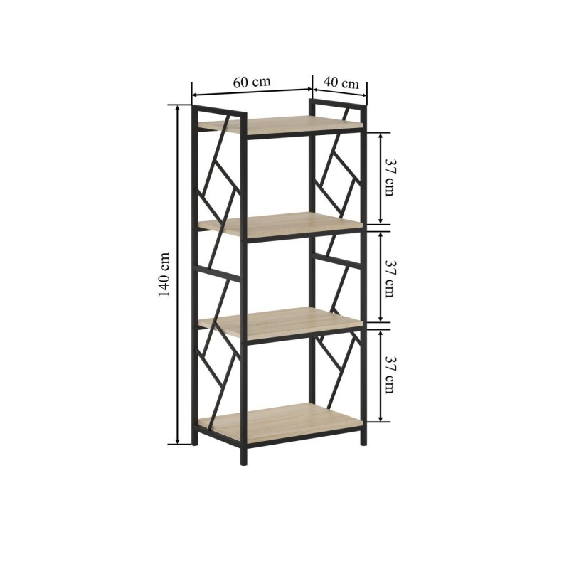 R2-FX Shelf (4P) (Sonoma Oak/Black Frame) R2-FX Shelf (4P) (Sonoma Oak/Black Frame)
