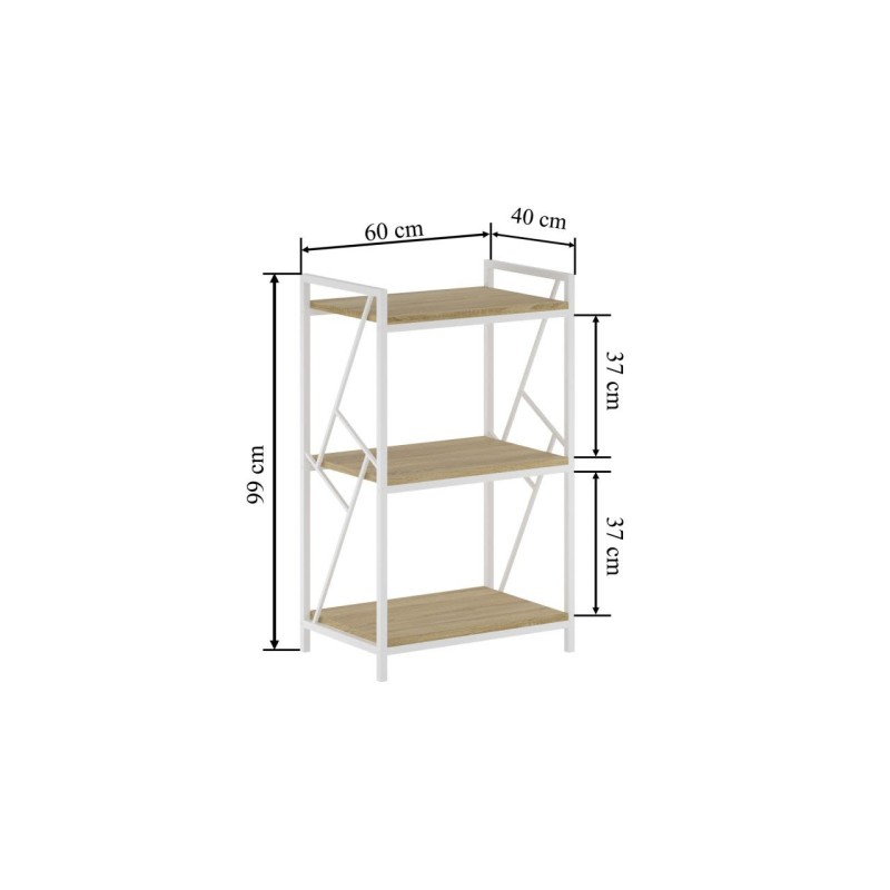 Shelf R2-FX (3P) (natural oak/white frame) Shelf R2-FX (3P) (natural oak/white frame)