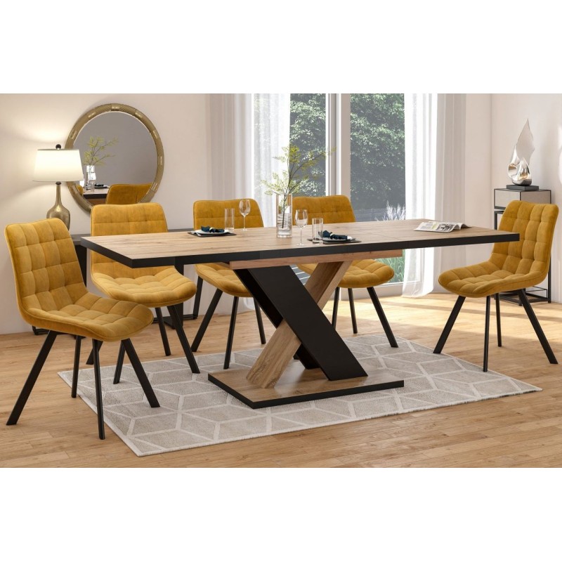 Extendable table (oak wotan/black) 85x138(208) Extendable table (oak wotan/black) 85x138(208)