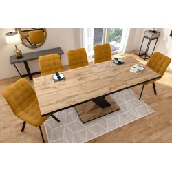 Extendable table (oak wotan/black) 85x138(208) Extendable table (oak wotan/black) 85x138(208)