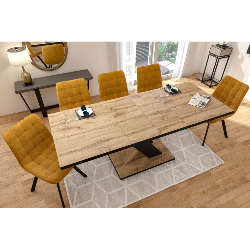 Extendable table (oak wotan/black) 85x138(208) Extendable table (oak wotan/black) 85x138(208)