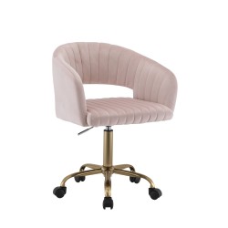 Velvet swivel chair (pink)