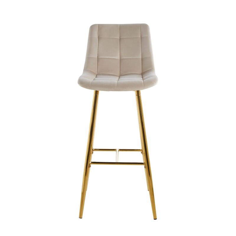 Beige velvet bar stool (gold frame) Beige velvet bar stool (gold frame)