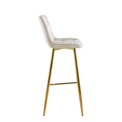 Beige velvet bar stool (gold frame) Beige velvet bar stool (gold frame)