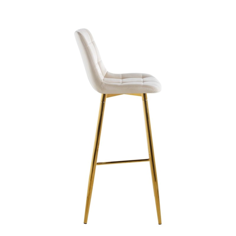 Beige velvet bar stool (gold frame) Beige velvet bar stool (gold frame)