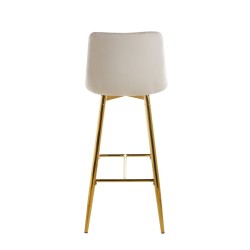 Beige velvet bar stool (gold frame) Beige velvet bar stool (gold frame)
