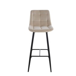 Beige velvet bar stool (black frame) Beige velvet bar stool (black frame)