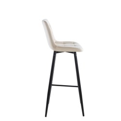 Beige velvet bar stool (black frame) Beige velvet bar stool (black frame)