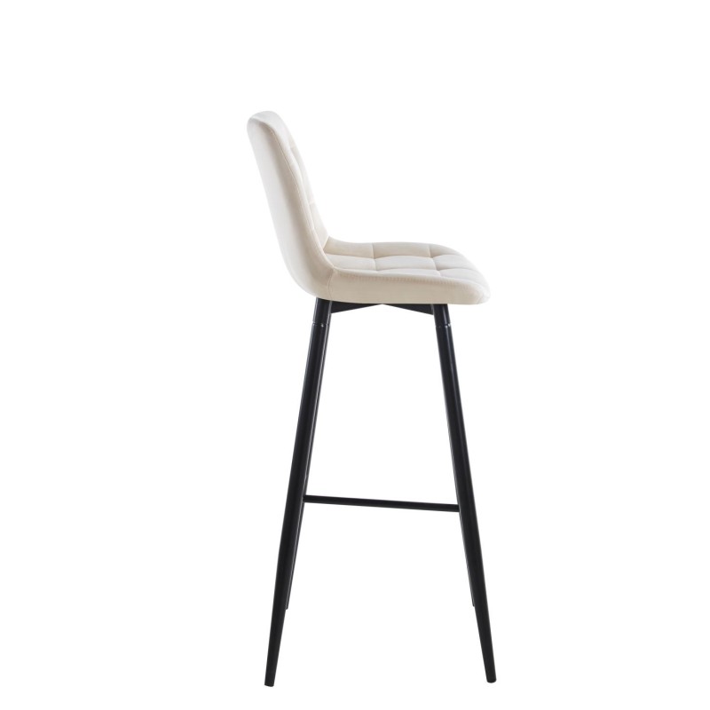 Beige velvet bar stool (black frame) Beige velvet bar stool (black frame)
