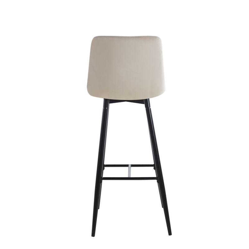 Beige velvet bar stool (black frame) Beige velvet bar stool (black frame)