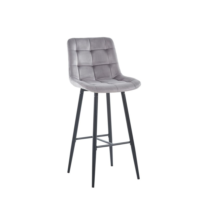 Gray velvet barstool (black frame) Gray velvet barstool (black frame)