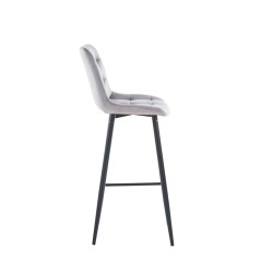 Gray velvet barstool (black frame) Gray velvet barstool (black frame)