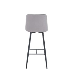 Gray velvet barstool (black frame) Gray velvet barstool (black frame)