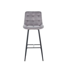 Gray velvet barstool (black frame) Gray velvet barstool (black frame)