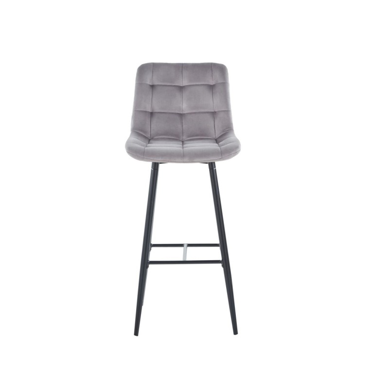 Gray velvet barstool (black frame) Gray velvet barstool (black frame)