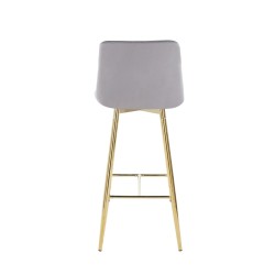 Gray velvet bar stool (gold frame) Gray velvet bar stool (gold frame)
