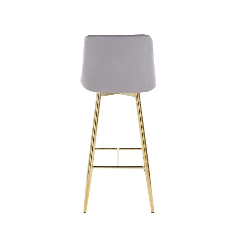 Gray velvet bar stool (gold frame) Gray velvet bar stool (gold frame)
