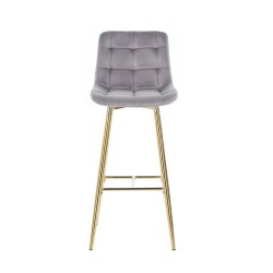 Gray velvet bar stool (gold frame) Gray velvet bar stool (gold frame)