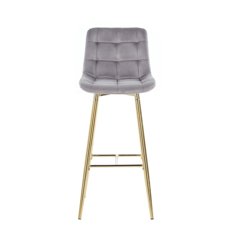 Gray velvet bar stool (gold frame) Gray velvet bar stool (gold frame)