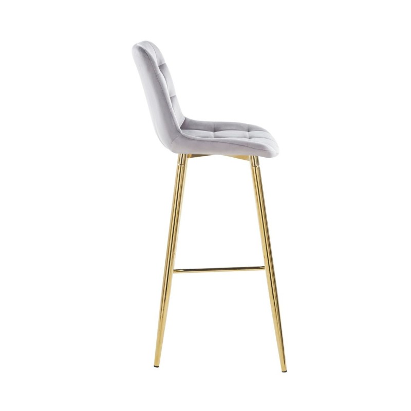 Gray velvet bar stool (gold frame) Gray velvet bar stool (gold frame)