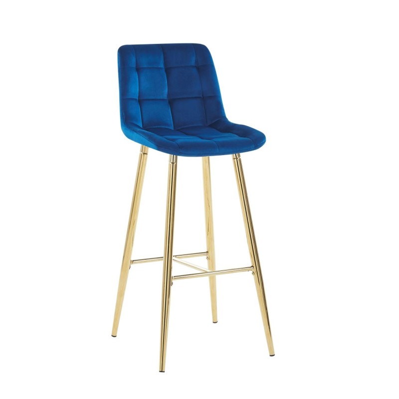 Blue velvet bar stool (gold frame) Blue velvet bar stool (gold frame)