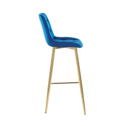 Blue velvet bar stool (gold frame) Blue velvet bar stool (gold frame)