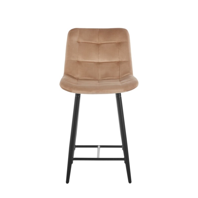 Velvet cappuccino bar stool (black frame) Velvet cappuccino bar stool (black frame)