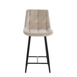 Beige velvet bar stool (black frame) Beige velvet bar stool (black frame)