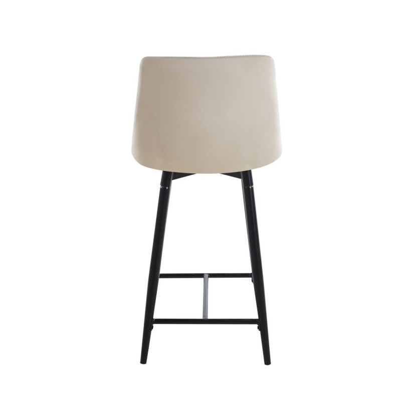 Beige velvet bar stool (black frame) Beige velvet bar stool (black frame)