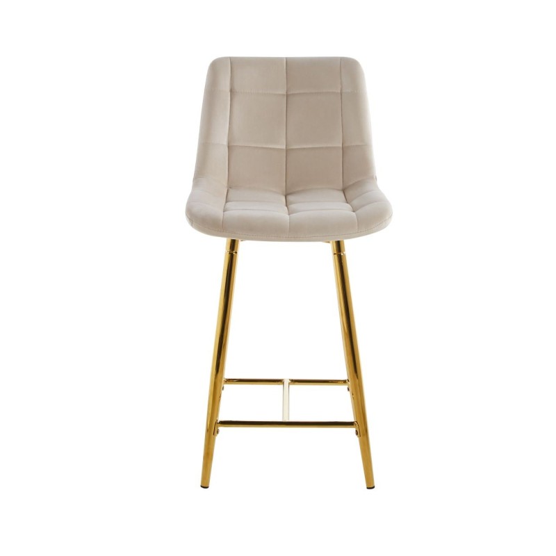 Beige velvet bar stool (gold frame) Beige velvet bar stool (gold frame)