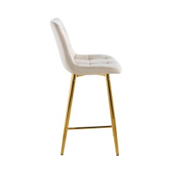 Beige velvet bar stool (gold frame) Beige velvet bar stool (gold frame)