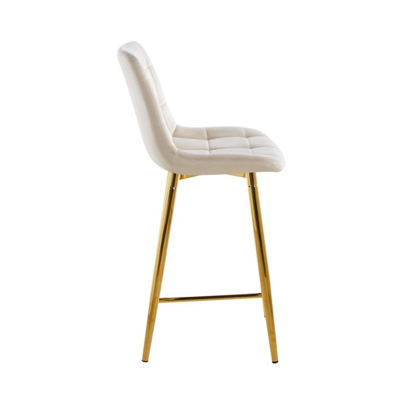 Beige velvet bar stool (gold frame) Beige velvet bar stool (gold frame)