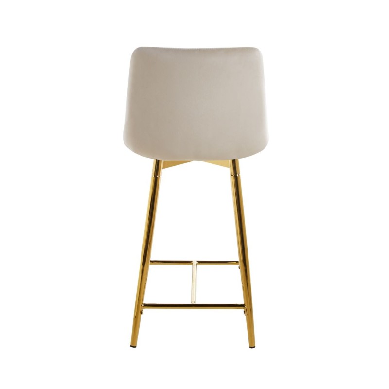 Beige velvet bar stool (gold frame) Beige velvet bar stool (gold frame)