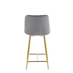 Gray velvet bar stool (gold frame) Gray velvet bar stool (gold frame)