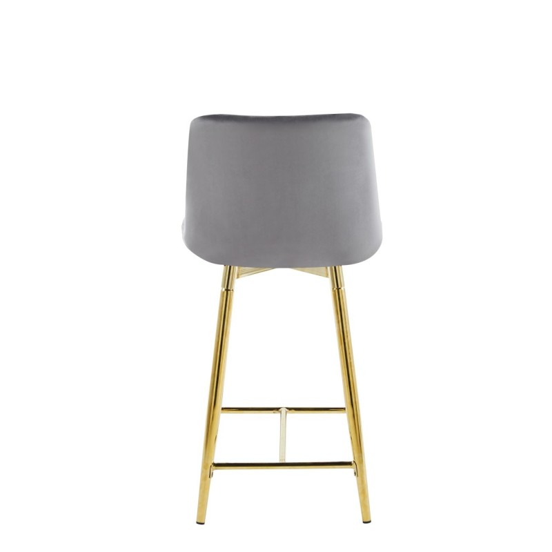 Gray velvet bar stool (gold frame) Gray velvet bar stool (gold frame)