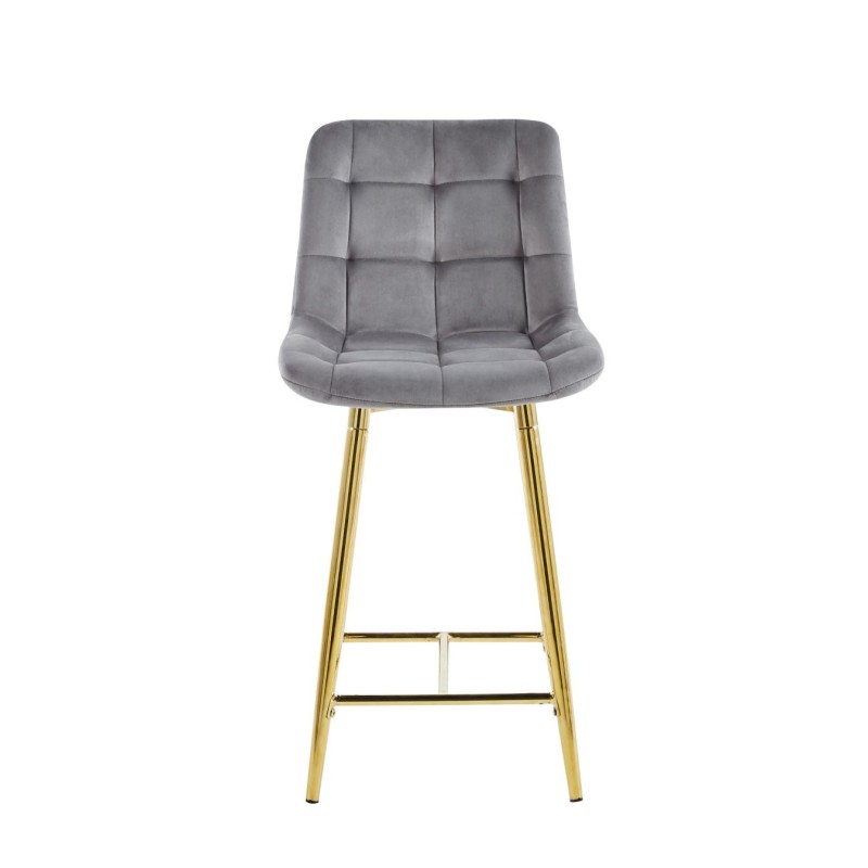 Gray velvet bar stool (gold frame) Gray velvet bar stool (gold frame)