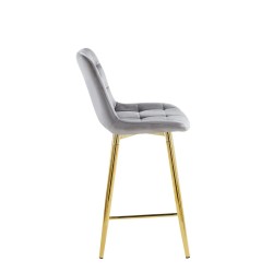 Gray velvet bar stool (gold frame) Gray velvet bar stool (gold frame)