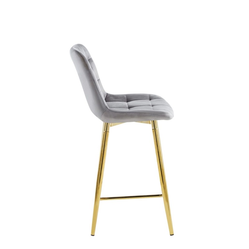 Gray velvet bar stool (gold frame) Gray velvet bar stool (gold frame)