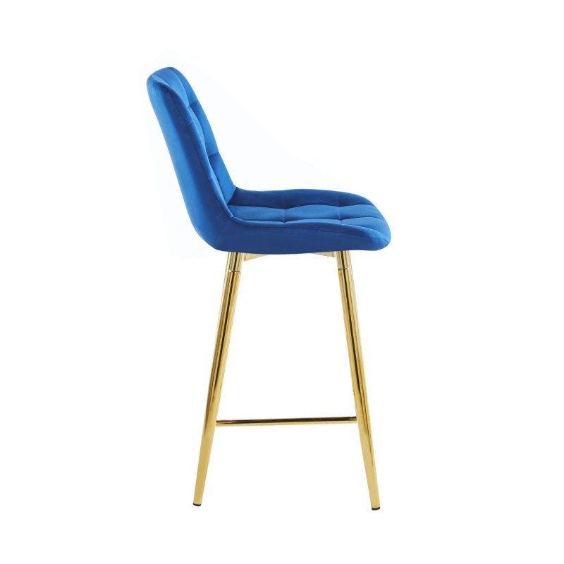 Blue velvet bar stool (gold frame) Blue velvet bar stool (gold frame)