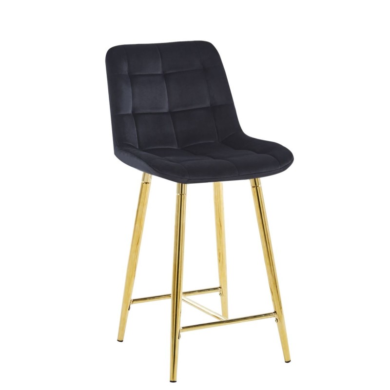 Black velvet bar stool (golden frame) Black velvet bar stool (golden frame)