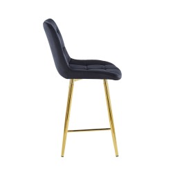 Black velvet bar stool (golden frame) Black velvet bar stool (golden frame)
