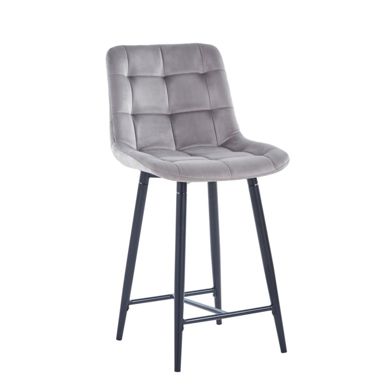 Gray velvet barstool (black frame) Gray velvet barstool (black frame)