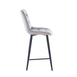 Gray velvet barstool (black frame) Gray velvet barstool (black frame)