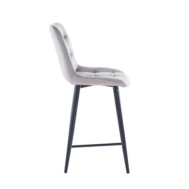 Gray velvet barstool (black frame) Gray velvet barstool (black frame)