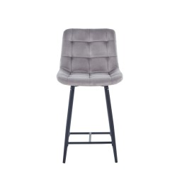 Gray velvet barstool (black frame) Gray velvet barstool (black frame)