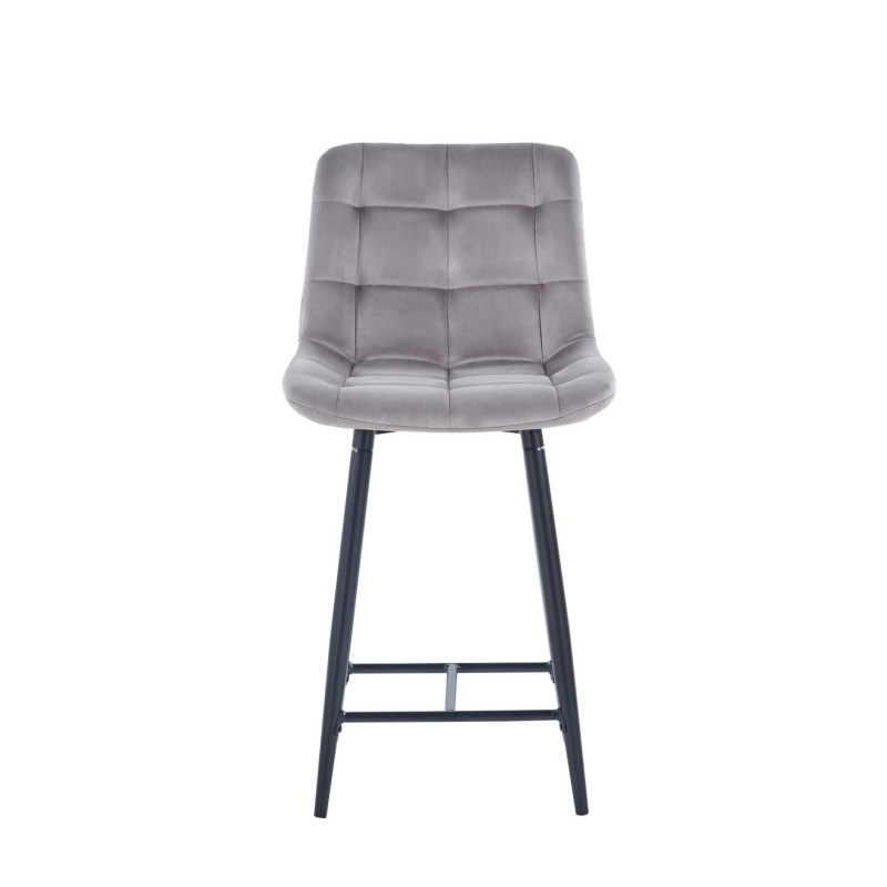 Gray velvet barstool (black frame) Gray velvet barstool (black frame)