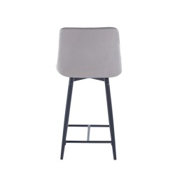 Gray velvet barstool (black frame) Gray velvet barstool (black frame)