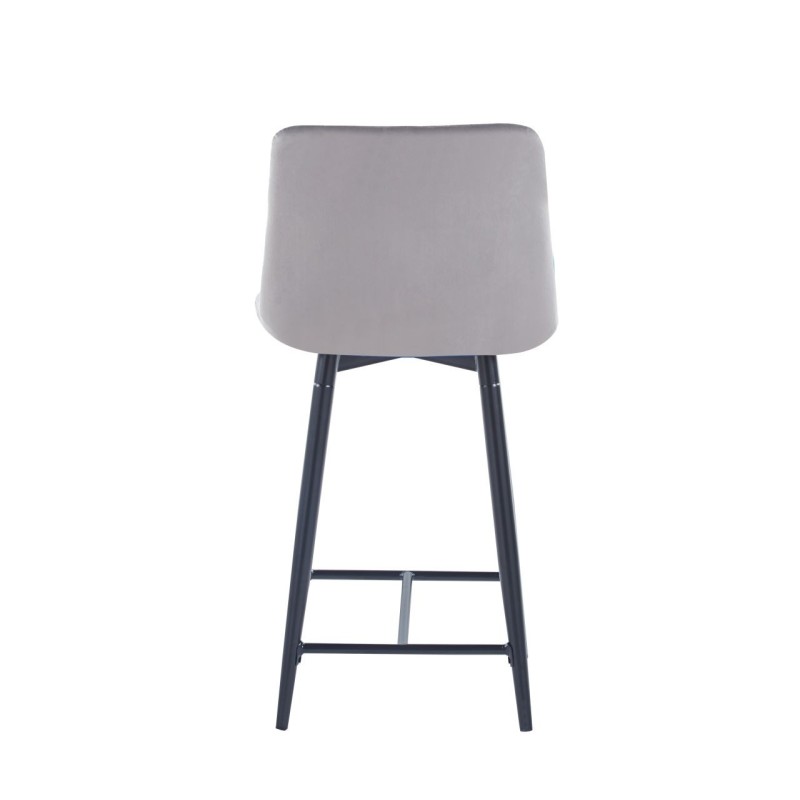 Gray velvet barstool (black frame) Gray velvet barstool (black frame)